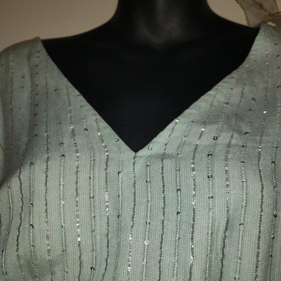 Sundress Laura Maxi Dress MINT GREEN M/L Boho Formal Gown Sparkle NWT Sexy Slits - Picture 6 of 16